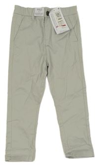 Nové - světlešedé chino plátěné kalhoty M&S