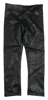 Čierne koženkové nohavice H&M
