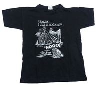 Čierne tričko s potiskem Star Wars a nápismi