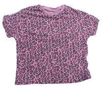 Ružové crop tričko s leopardím vzorom M&S