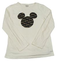 Krémové tričko s Mickey mousem zn. Disney