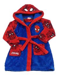 Safírovo-červený chlpatý župan s kapucí - Spiderman Matalan