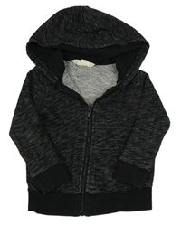 Čierna melírovaná prepínaci mikina s kapucňou H&M