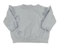 Svetlomodrá oversize mikina s volánikmi Next