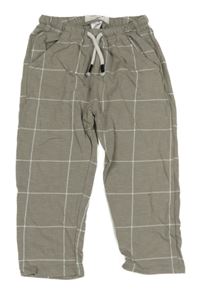 Sivo-biele kockované teplákové nohavice Next