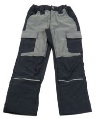 Černo-šedé outdoorové kalhoty s kapsami King Craft