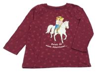 Vínové triko s Bibi s Tinou a koněm