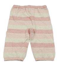 Ružovo-svetlobéžové pruhované pletené tepláky M&S