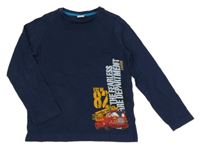 Tmavomodré triko s hasičským autem S. Oliver