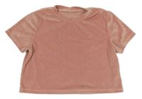 Staroružové plyšové crop tričko