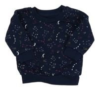 Tmavomodrá mikina so souhvězdími a mesiacmi Primark