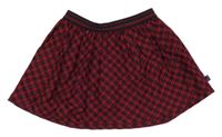 Tmavočerveno-čierna kockovaná trblietavá sukňa Sergent Major