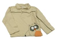 Piesková é polo tričko so sovou