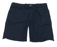 Tmavomodré plátěné kraťasy H&M