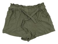 Khaki ľahké kraťasy s opaskom C&A