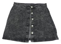 Antracitová rifľová prepínaci sukňa Young Idols