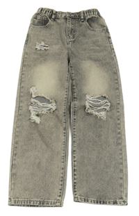 Šedé široké rifle s prošoupáním