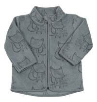 Sivá fleecová prepínaci mikina s liškami George