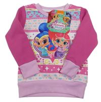 Nové - Fuchsiovo-ružovo-modrá mikina so Shimmer&Shine