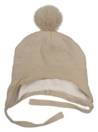 Světlerůžová pletená čepice s bambulí H&M