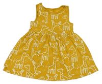 Okrové šaty s žirafami  F&F