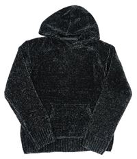 Tmavosivý žinylkový sveter s kapucňou C&A