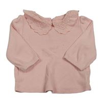 Světlerůžové žebrované triko s madeirou Matalan