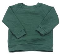 Tmavozelená rebrovaná mikina Primark
