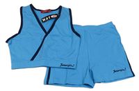 2 set - Modré kraťasy s nápisem + crop top 