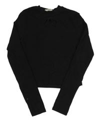 Čierne rebrované crop tričko H&M
