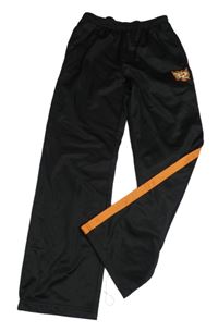 Černé sportovní tepláky s oranžovým pruhem 