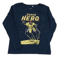 Tmavomodré triko se superhrdiny Name it