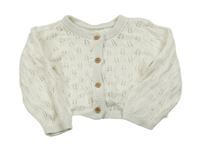 Bílý perforovaný propínací svetr George