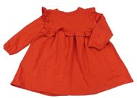 Červené teplákové šaty s volánikmi F&F