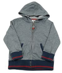 Tmavomodrá prúžkovaná prepínaci mikina s kapucňou C&A