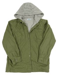 Khaki plátěná podšitá košile s teplákovou kapucí Primark