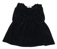 Čierne pletené šaty s volánikmi H&M