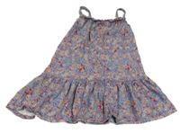 Modro-červené kvetované šaty Next