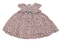 Bielo-červeno-tmavomodré šaty so srdiečkami C&A