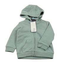 Nové - šedozelená propínací mikina s kapucí F&F