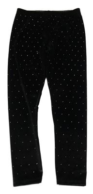 Čierne zamatové legíny so zlatými kamienky Next