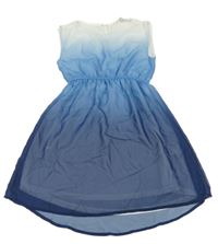 Modro-tmavomodré ombré šifónové šaty H&M