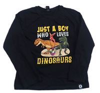 Čierne tričko s dinosaurami