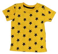 Žluto-tmavomodré tričko s hvězdami Primark