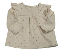 Béžovo-bílé vzorované puntíkaté mikinotriko Primark