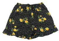 Čierne bodkovaná é kvetované kraťasy Primark
