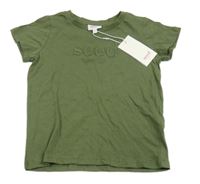 Nové - Khaki tričko s nápisom