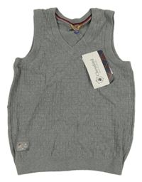 Nové - Sivá pletená vzorovaná vesta