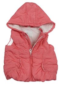Ružová melírovaná zateplená vesta s kapucňou C&A