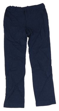 Modré spoločenské ľanové chino nohavice H&M